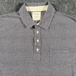 Billy Reid Short Sleeve Polo Shirt Mens Large Heathered Gray Cotton